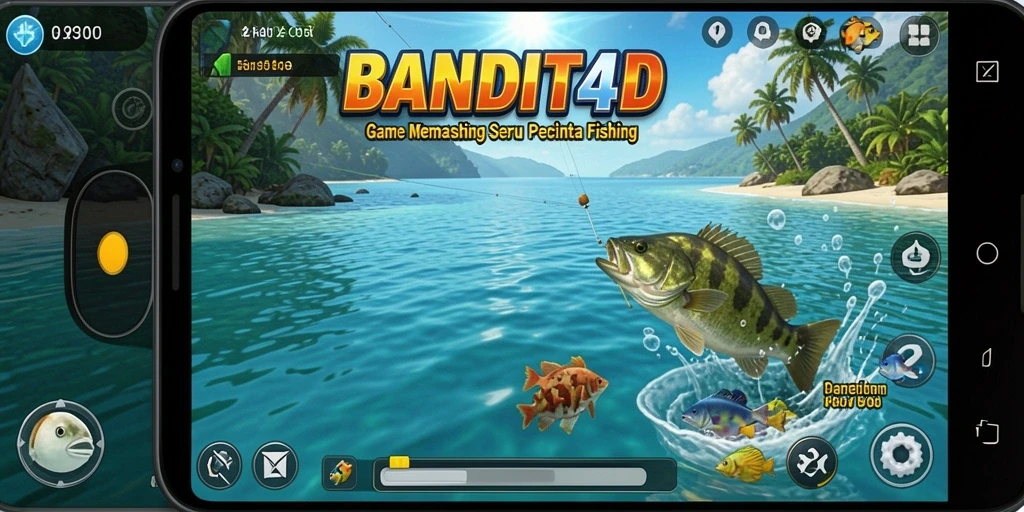 Tampilan gameplay BANDIT4D yang menarik dengan suasana memancing.