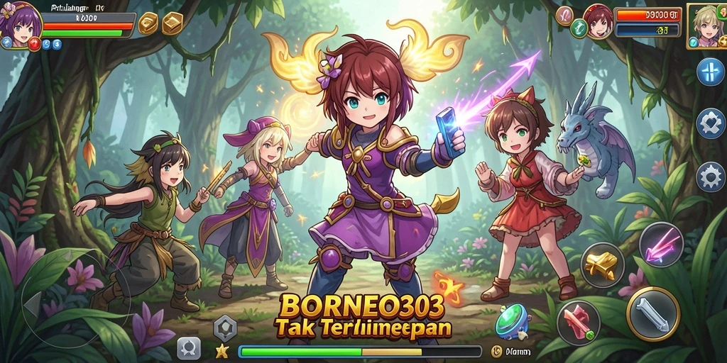 Tangkapan layar dari gameplay BORNEO303 yang penuh aksi dan warna.