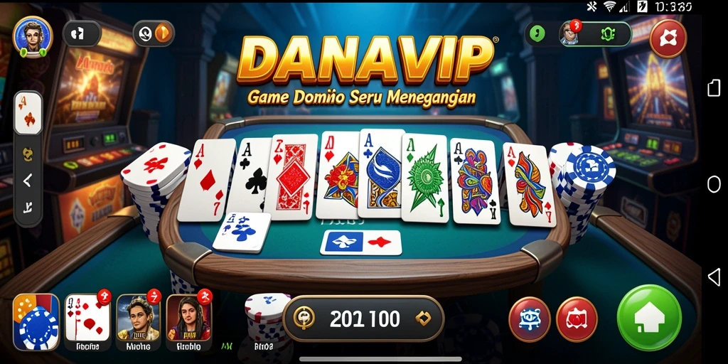 Tampilan gameplay seru dari permainan Domino di DANAVIP.