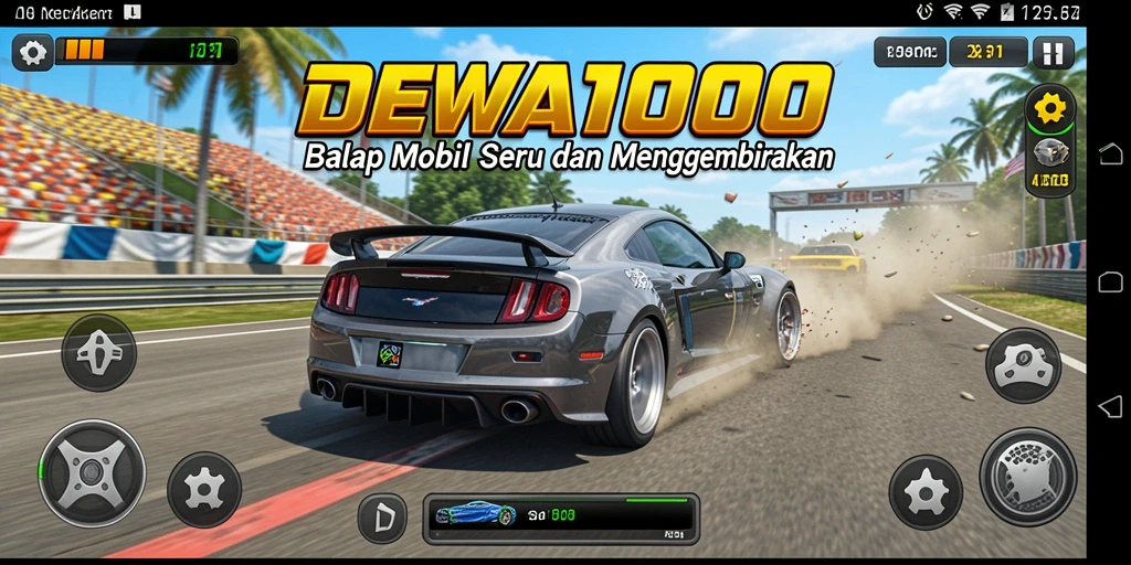 Tampilan seru gameplay DEWA1000 yang menampilkan balapan mendebarkan.