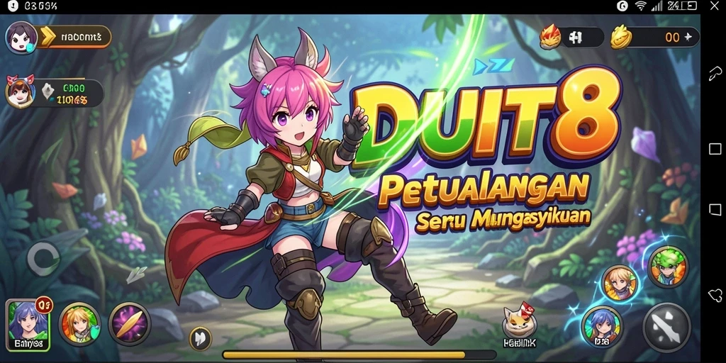 Tangkapan layar dari gameplay <strong>DUIT8</strong> yang menampilkan karakter anime dalam aksi.