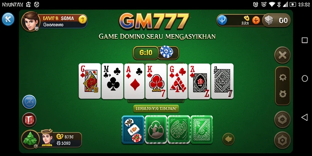 Tampilan gameplay seru dalam permainan domino GM777.
