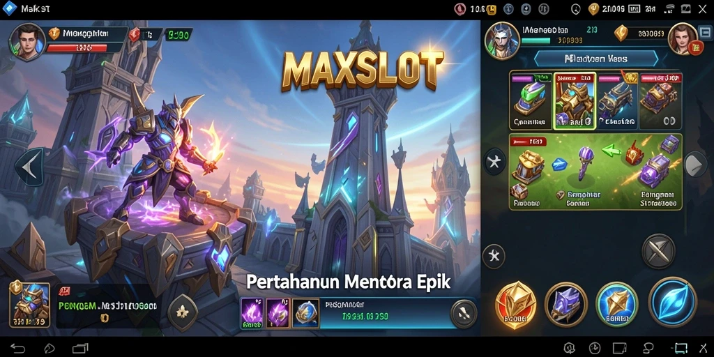 Gameplay seru di MAXSLOT dengan berbagai menara pertahanan.