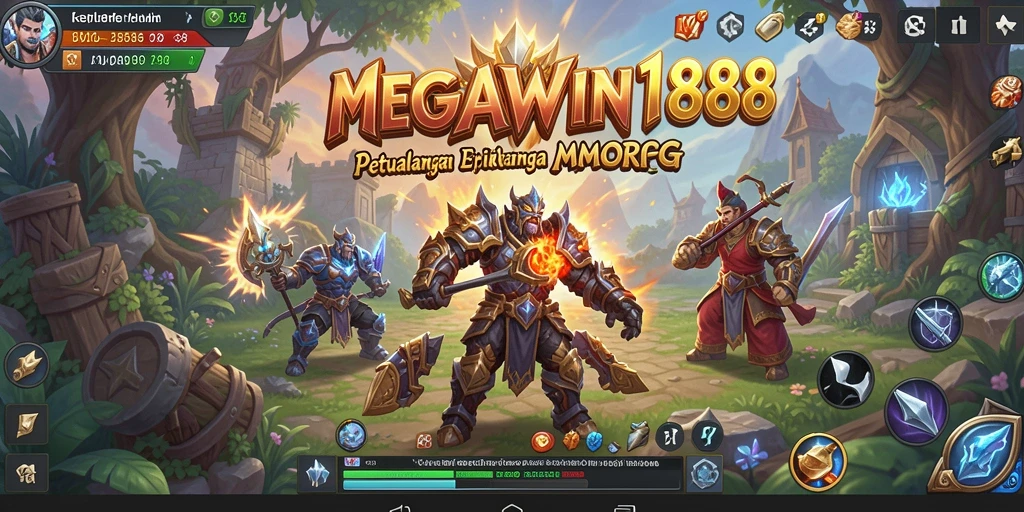 Tangkapan layar MEGAWIN188 menampilkan aksi seru dalam dunia MMORPG.