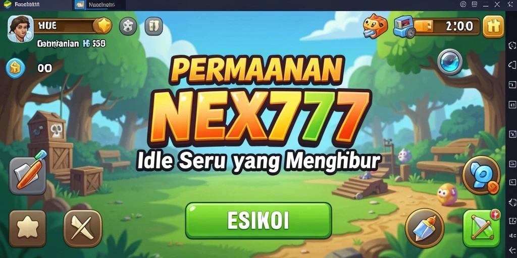 Screenshot NEX777 menampilkan gameplay Idle yang menawan dan penuh warna.