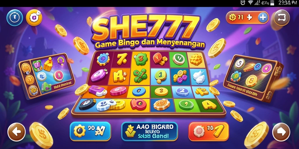 Tangkapan layar dari gameplay SHE777 yang menampilkan momen seru dalam permainan Bingo.
